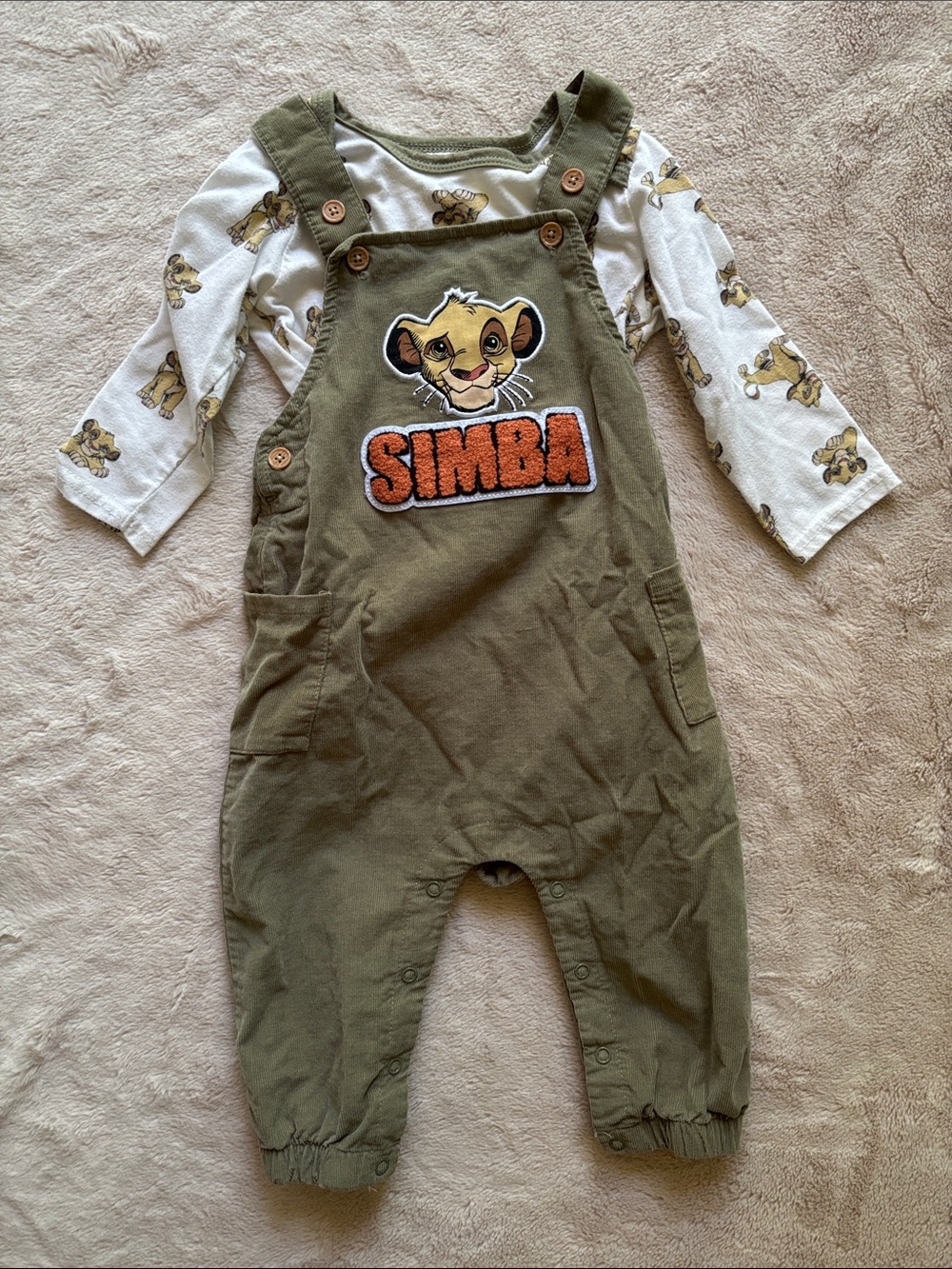 Disney Lion King 🦁 Simba Corduroy  Overalls Set